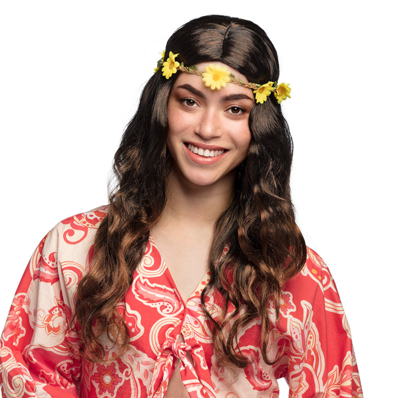 Hippie paruka hnědá dámská Hippie paruka hnědá dámská